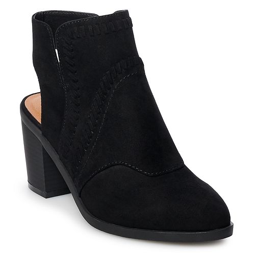 sonoma goods for life spotted women's high heel combat boots