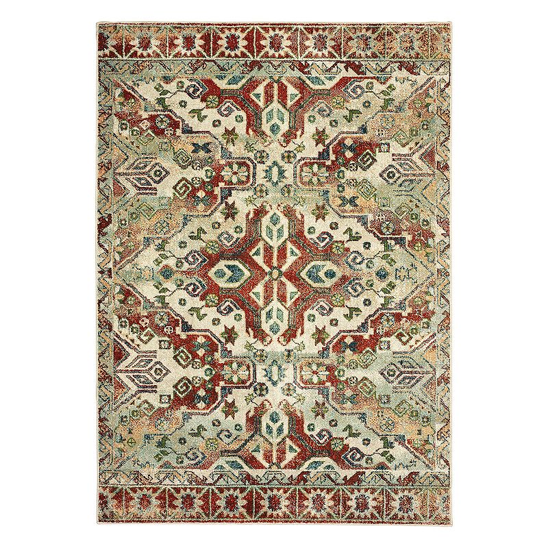 StyleHaven Damien Vintage Tribal Floral Rug, Red/Coppr, 6.5X9.5 Ft