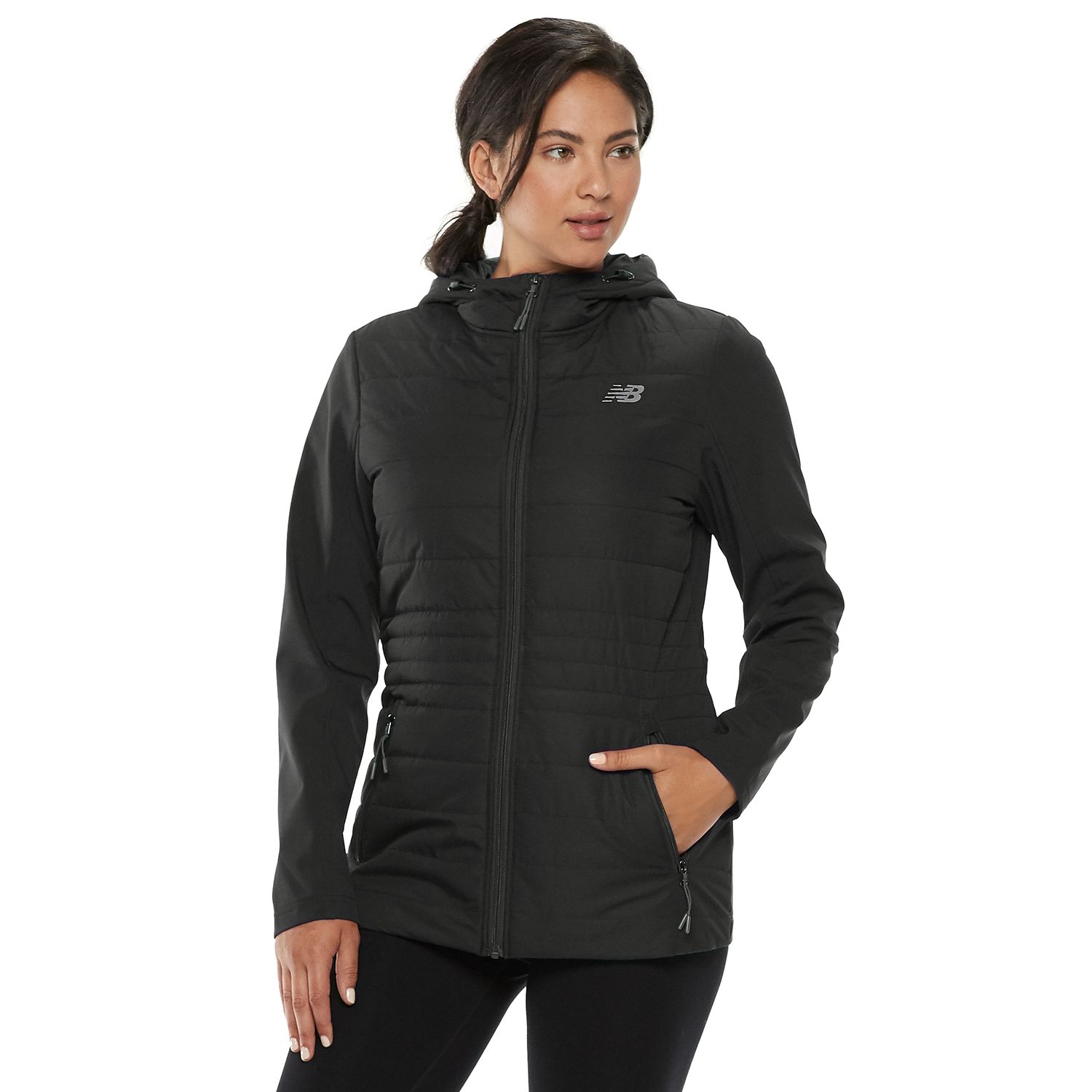 new balance hooded puffer jacket