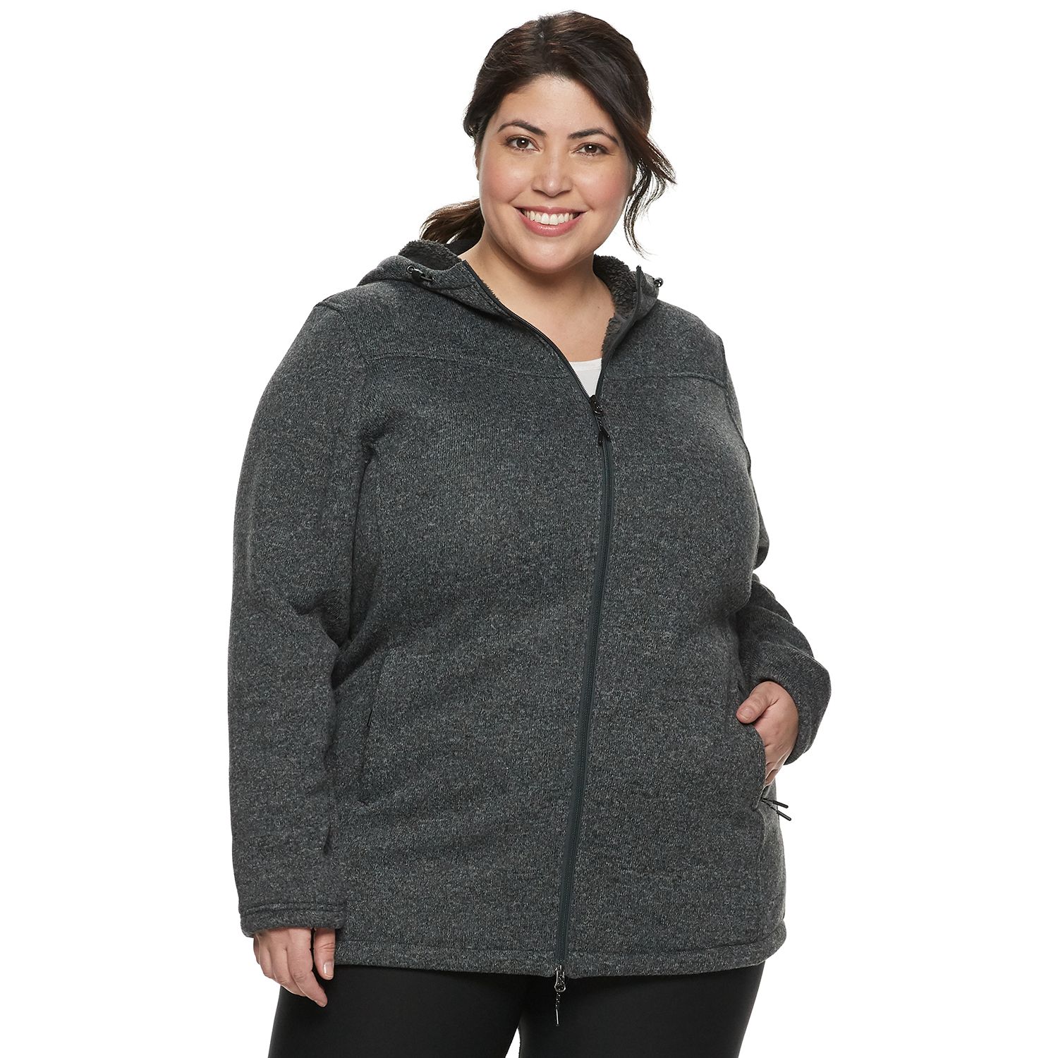 Plus Size New Balance Hooded Fleece Jacket