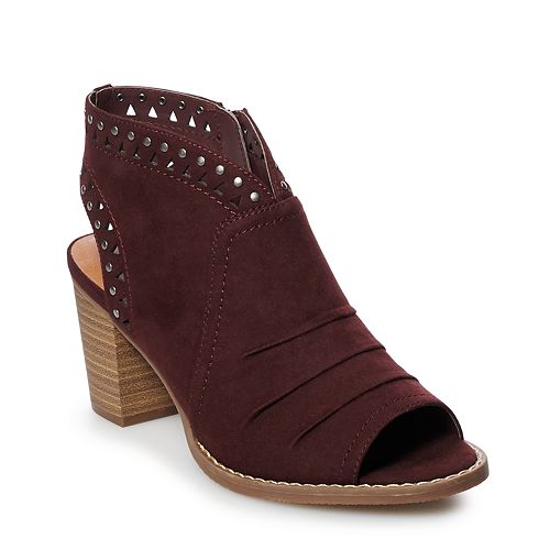 sonoma goods for life spotted women's high heel combat boots