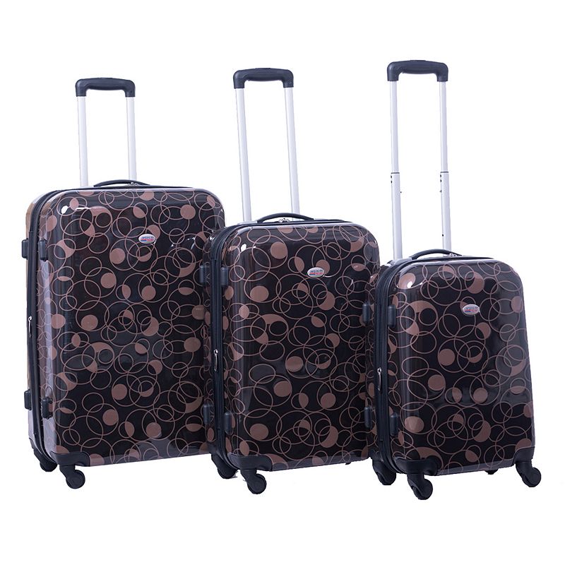 American Flyer 3-Piece Hardside Spinner Luggage Set, Brown, 3 Pc Set