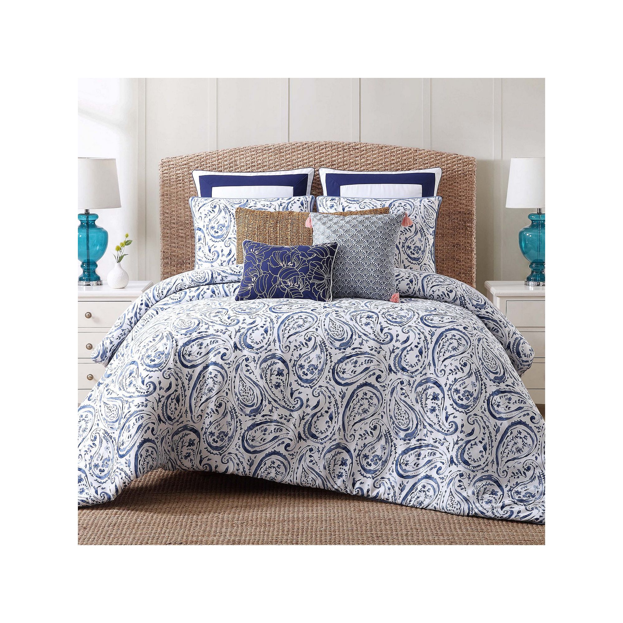 Indienne Paisley 3-piece Duvet Cover Set, Blue