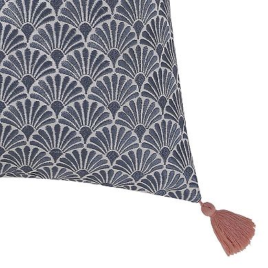 Indienne Paisley Embroidered Scallop Throw Pillow