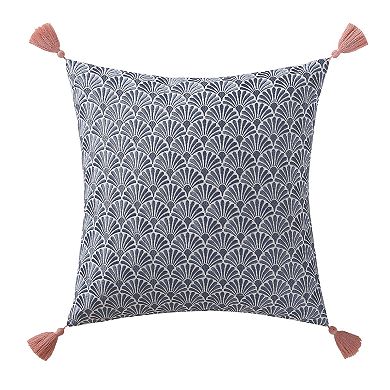 Indienne Paisley Embroidered Scallop Throw Pillow