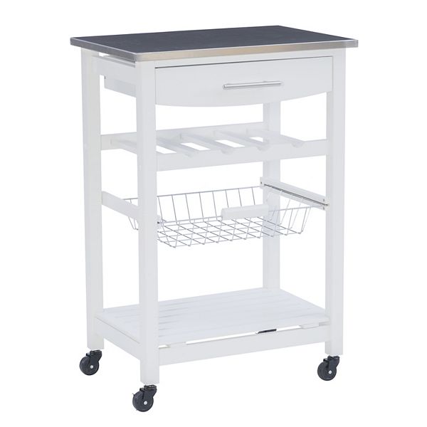 Linon Clarke Kitchen Bar Cart - White