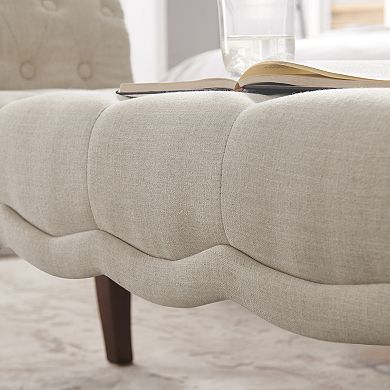 Linon Madison Rolled Arm Tufted Bench 