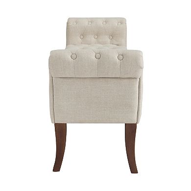 Linon Madison Rolled Arm Tufted Bench 