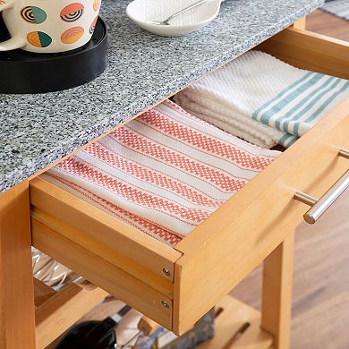 Linon Roger Granite Top Kitchen Cart