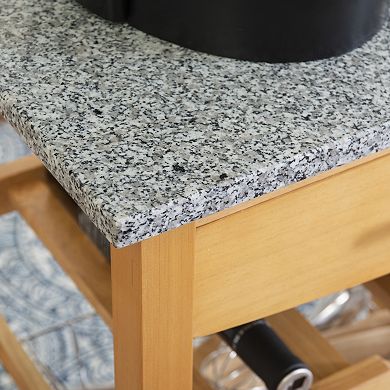Linon Roger Granite Top Kitchen Cart
