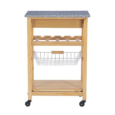Linon Roger Granite Top Kitchen Cart