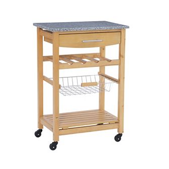 Linon Roger Granite Top Kitchen Cart