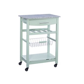 Linon Roger Granite Top Kitchen Cart