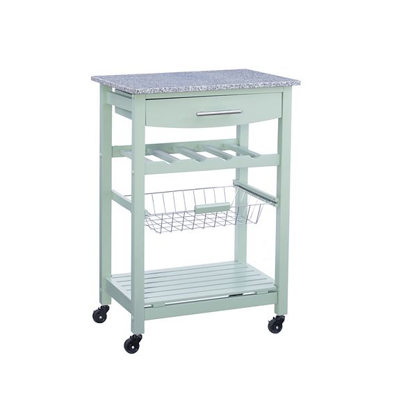 Linon Roger Granite Top Kitchen Cart