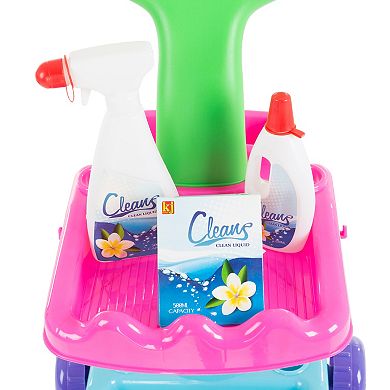 Hey! Play! Pretend Play Cleaning Caddy Set on Wheels