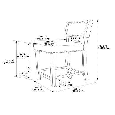 Linon Blake Faux-Leather Counter Stool