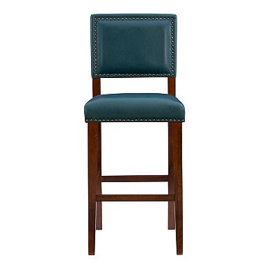 Linon Blake Faux-Leather Bar Stool