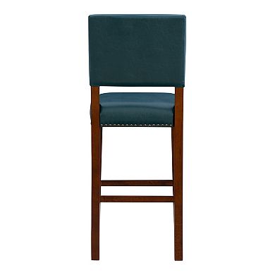 Linon Blake Faux-Leather Bar Stool