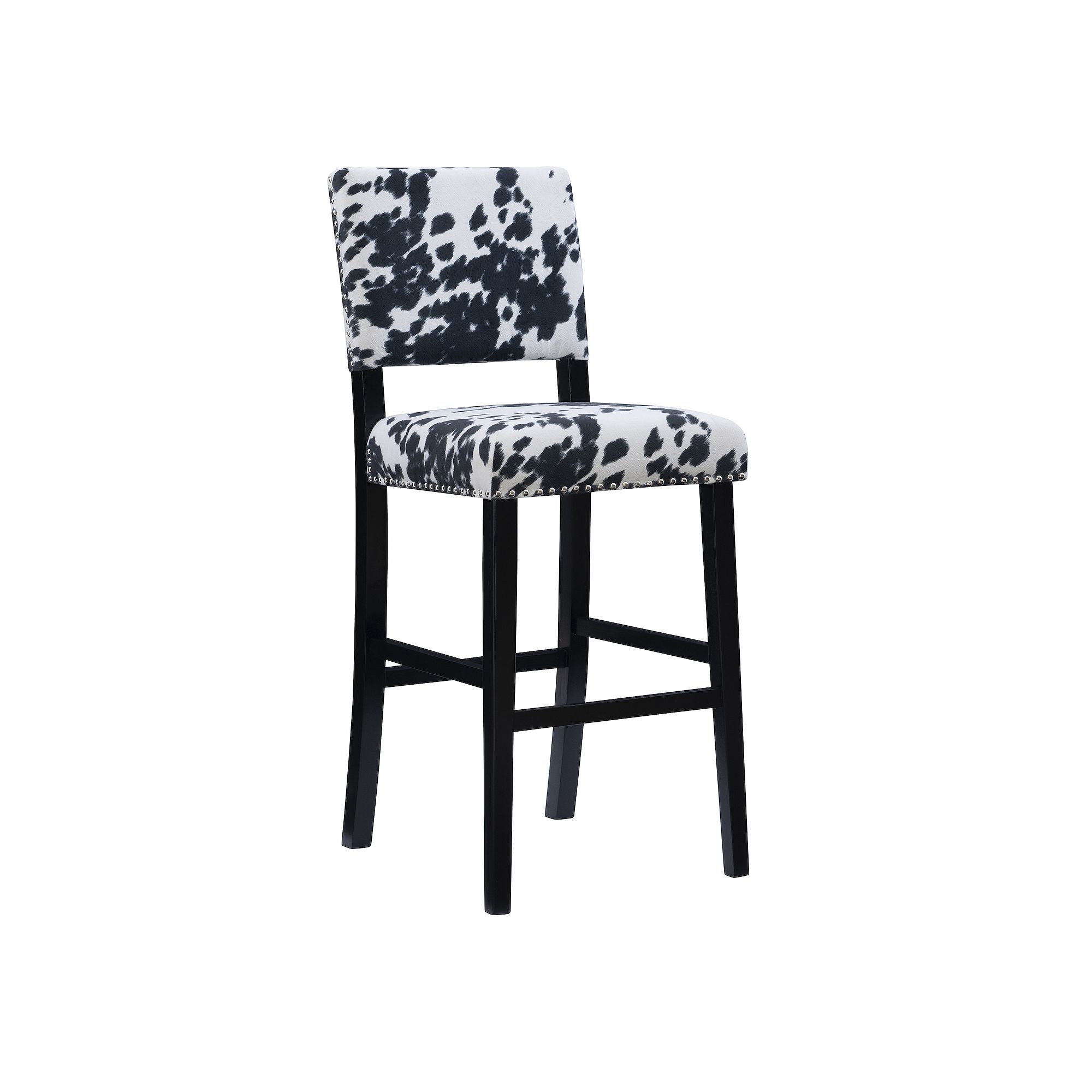 Linon Clayton Bar Stool, Black  Print