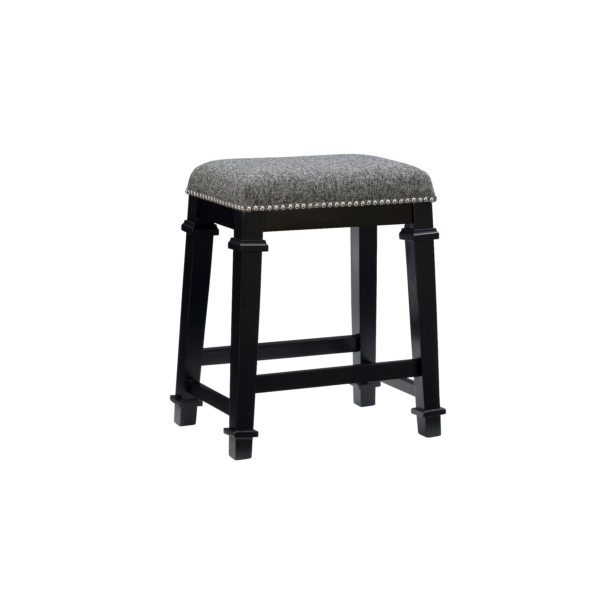 Linon Kyley Tweed Backless Counter Stool, Gray