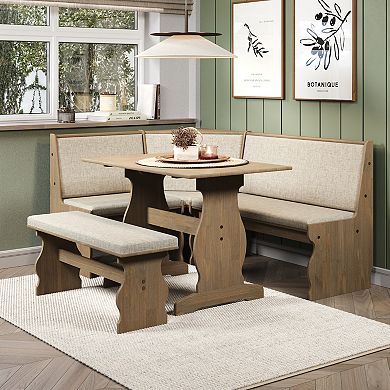 Linon Sasha Nook Dining Table 3-piece Set
