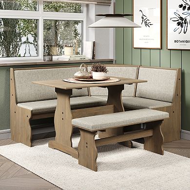 Linon Sasha Nook Dining Table 3-piece Set
