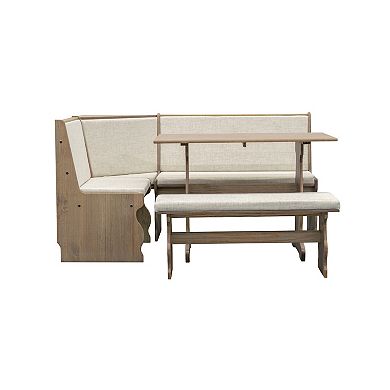 Linon Sasha Nook Dining Table 3-piece Set