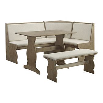 Linon Sasha Nook Dining Table 3 pc Set