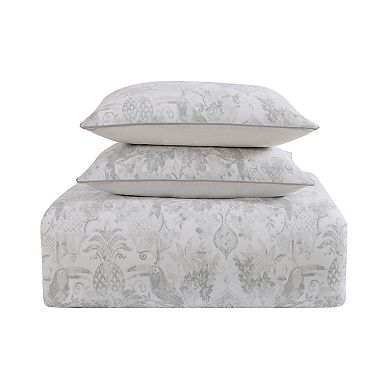 Tropical Plantation Toile 3-piece Duvet Cover Set