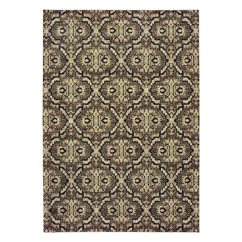 StyleHaven Revere Floral Panel Rug, Brown, 5X7.5 Ft