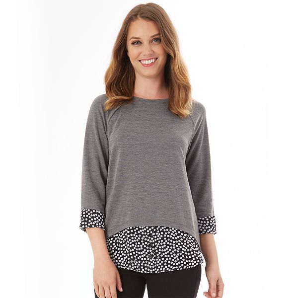 Women's Apt. 9® French Terry Mock Layer Top