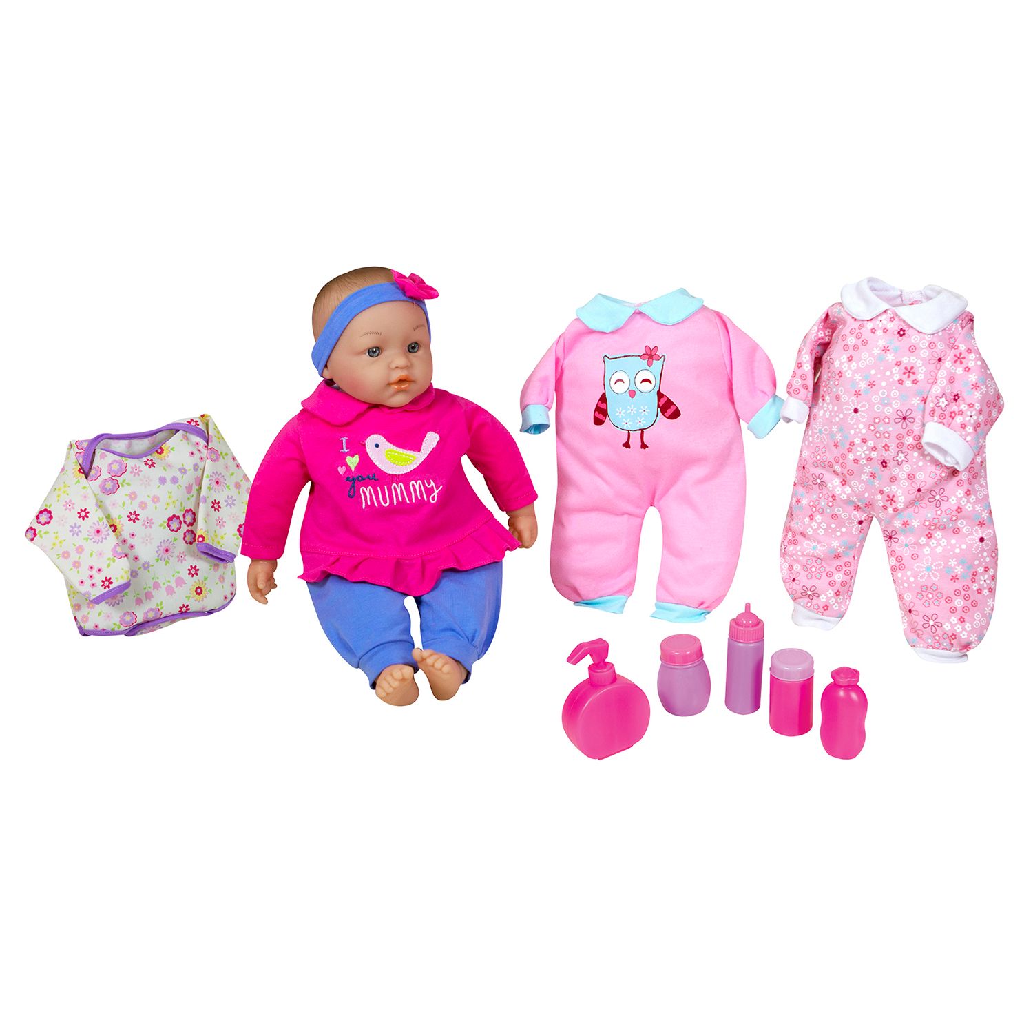 BnB Pink Doll Furniture Set - 14 Baby Doll, Built in Highchair