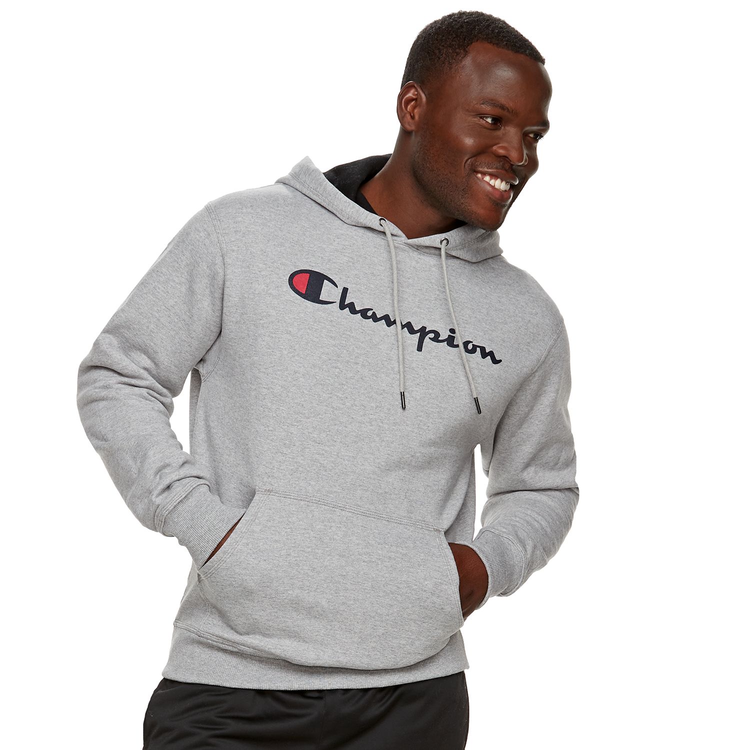 champion men's graphic powerblend fleece hood