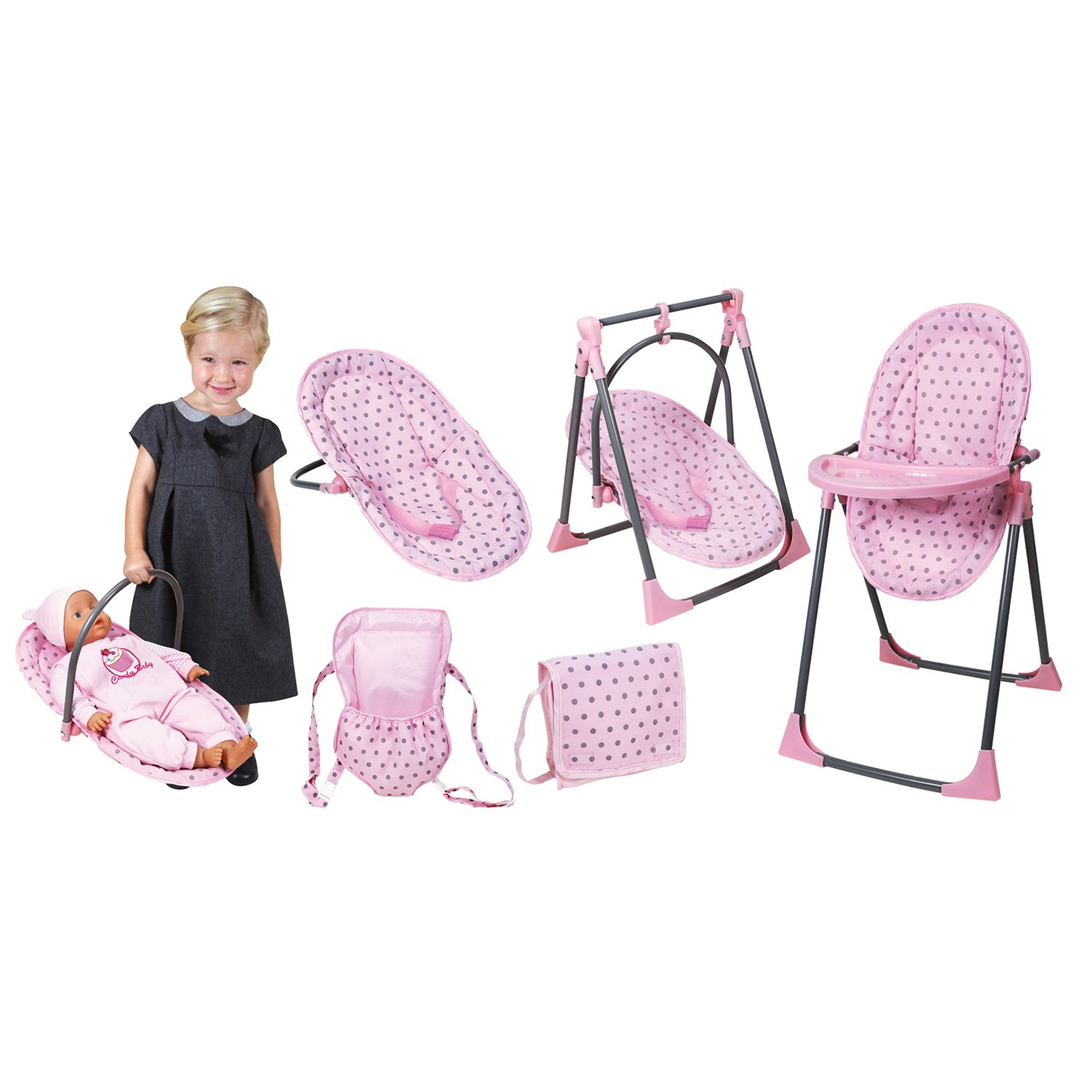 dolls pram and highchair set