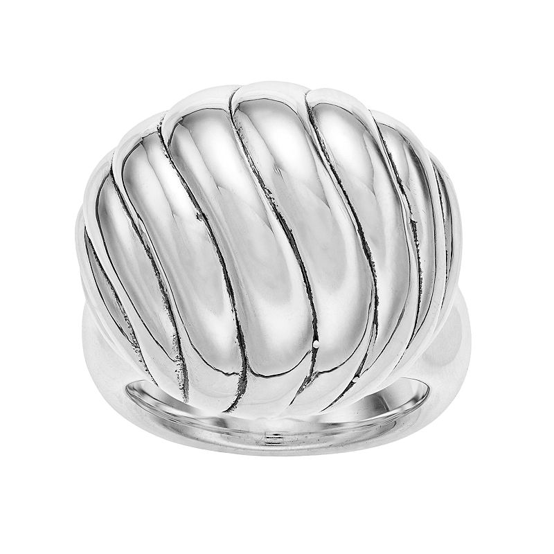 Sterling Silver Electroform Textured Ball Ring, Womens, Size: 8