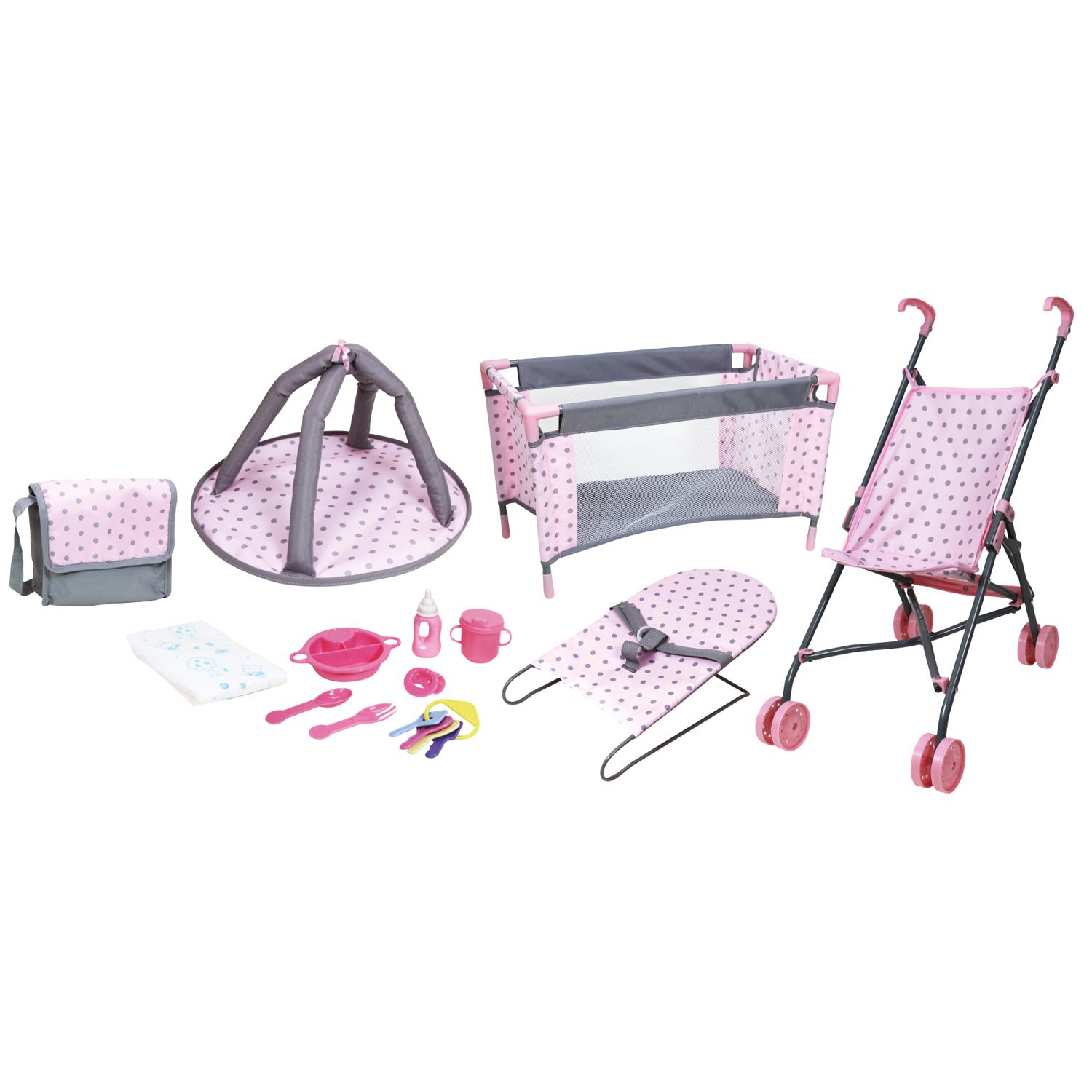 baby doll high chair stroller set