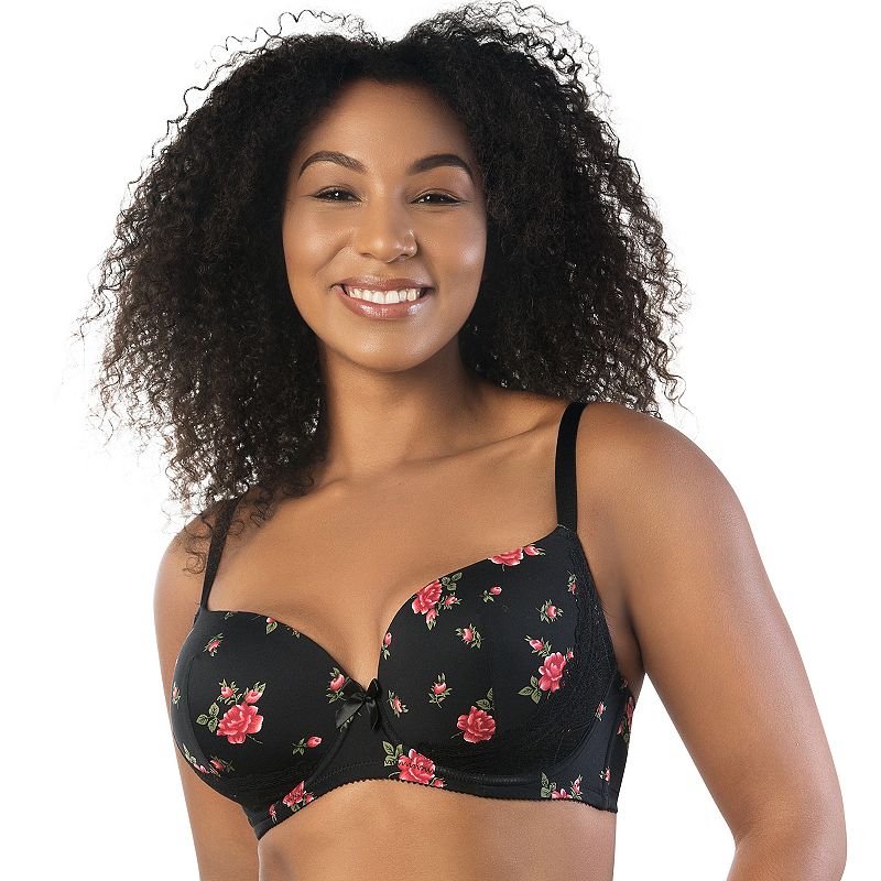 Parfait Bra: Casey Full-Figure Plunge Bra 2801, Women's, Size: 38 F, Black Rose
