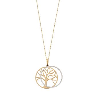 Karat Rush Two Tone 14k Gold Tree of Life Pendant Necklace