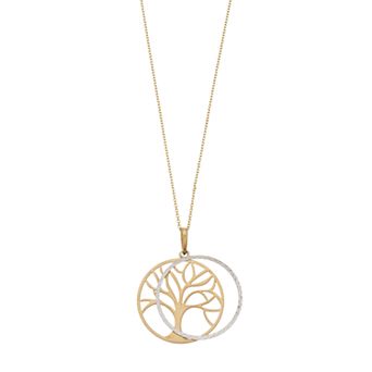 Karat Rush Two Tone 14k Gold Tree of Life Pendant Necklace