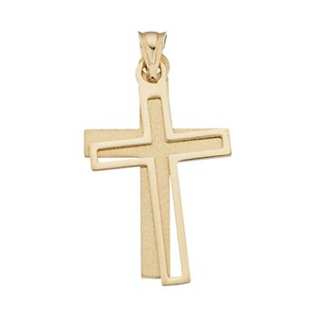 Karat Rush 14k Gold Dual Cross Pendant