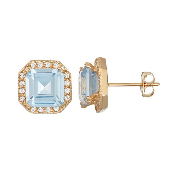 Designs by Gioelli 10k Gold Lab-Created Aquamarine & White Sapphire ...