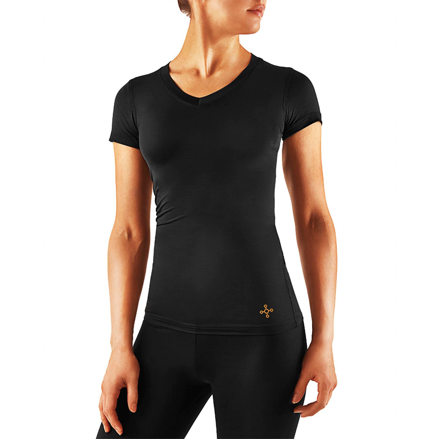 women's v neck compression shirt