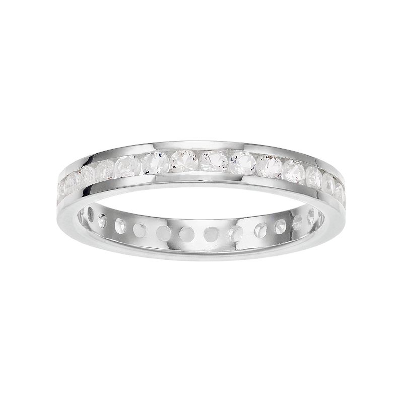 Traditions Jewelry Company Sterling Silver Channel-Set White Topaz Birthstone Ring, Women's, Size: 9