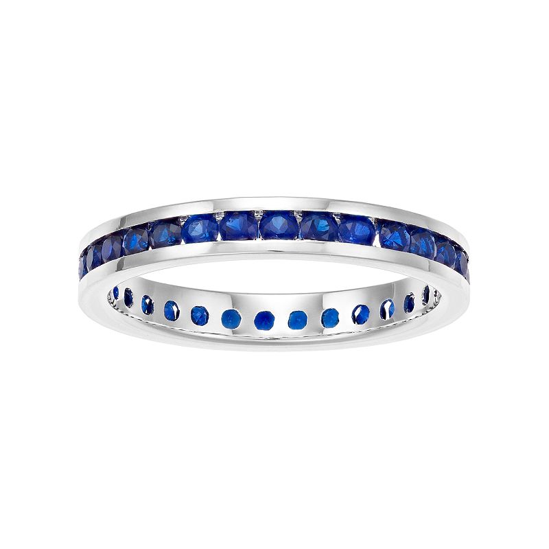 Traditions Jewelry Company Sterling Silver Channel-Set Lab-Created Sapphire Birthstone Ring, Women's, Size: 5