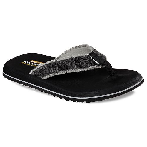 men's skechers relaxed fit memory foam flip flops