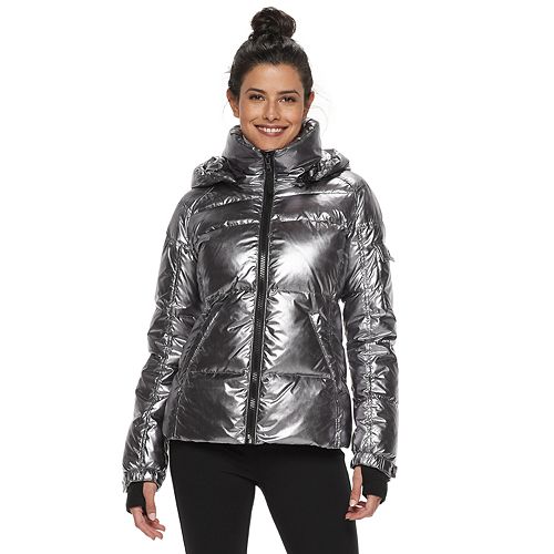 Download Women's S13 Hooded Metallic Down Puffer Coat