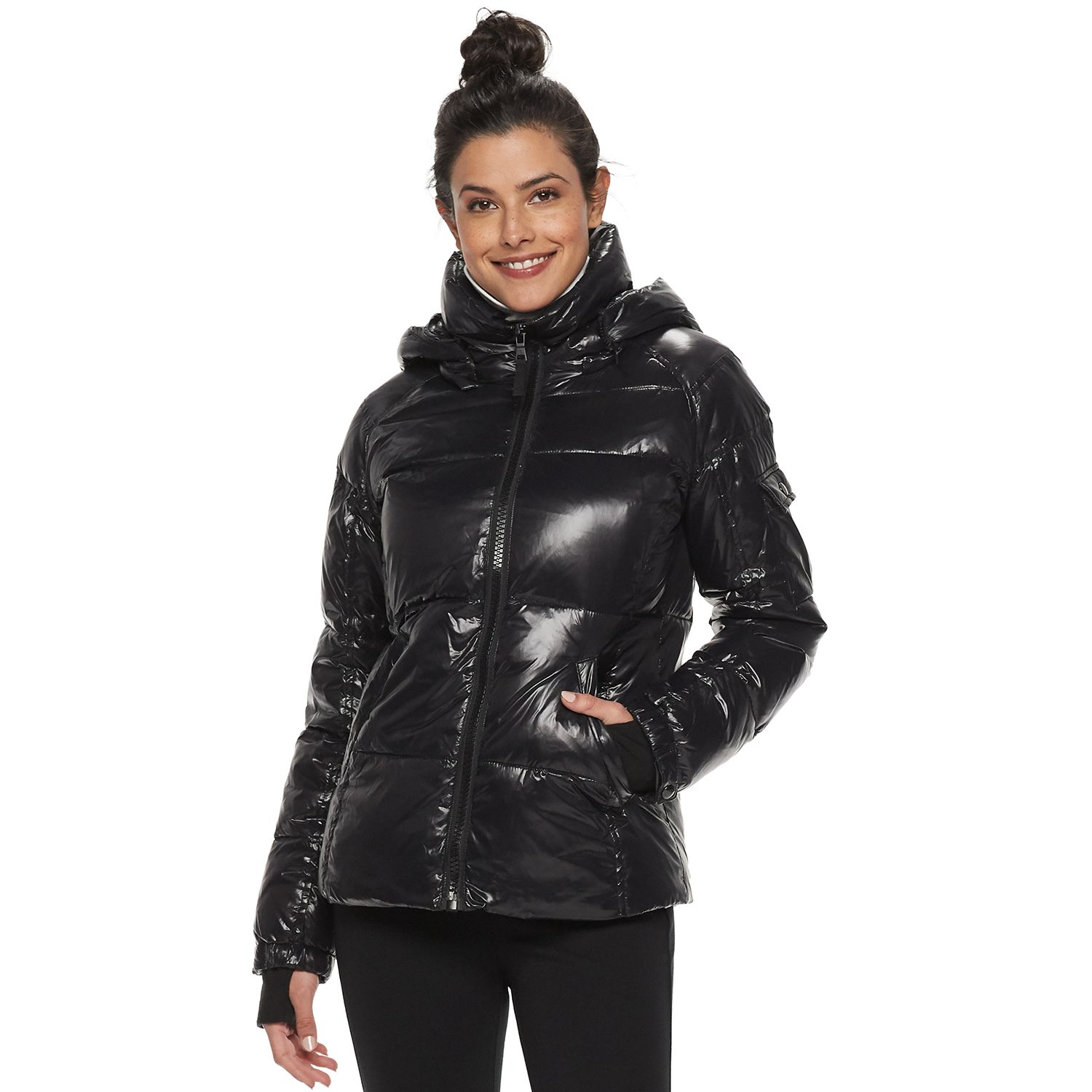 calvin klein glossy puffer jacket