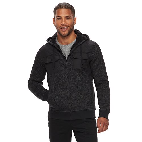Men's Rock & Republic Quilted Sherpa FullZip Hoodie