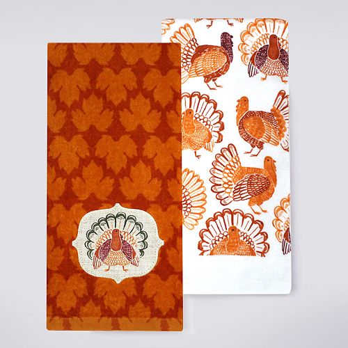 Celebrate Fall Together Turkey Patch Kitchen Towel 2-pack