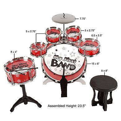 Hey! Play! 7-Piece Toy Drum Set